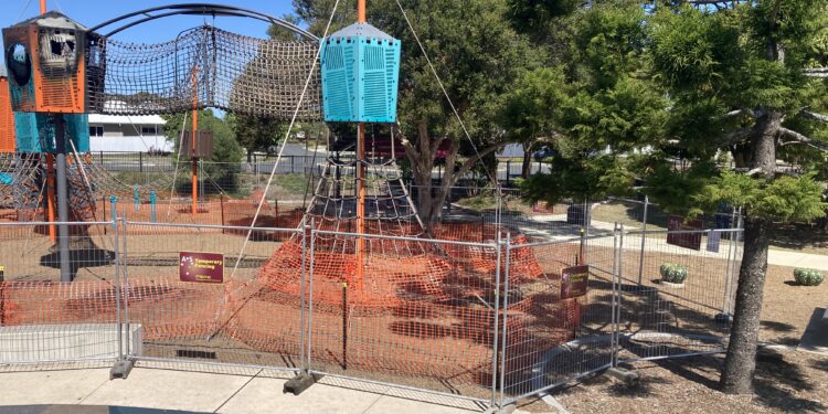 Fire damage closes play equipment during school holidays