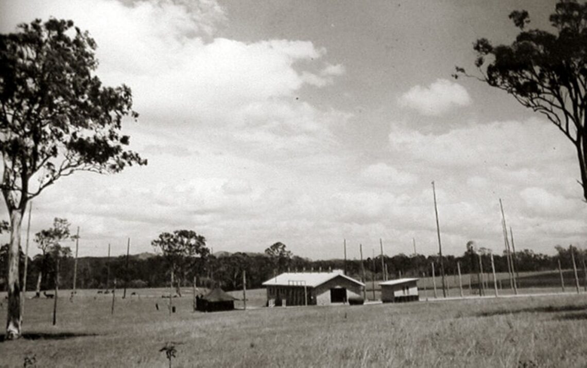 Historic antennae at Birkdale Community Precinct being stored before being restored