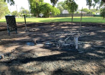 Capalaba playground destroyed by fire