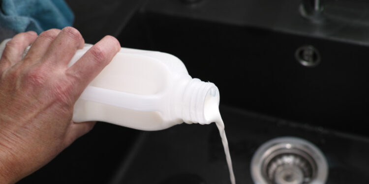 It’s a fat-out NO. Don’t pour milk down the kitchen sink